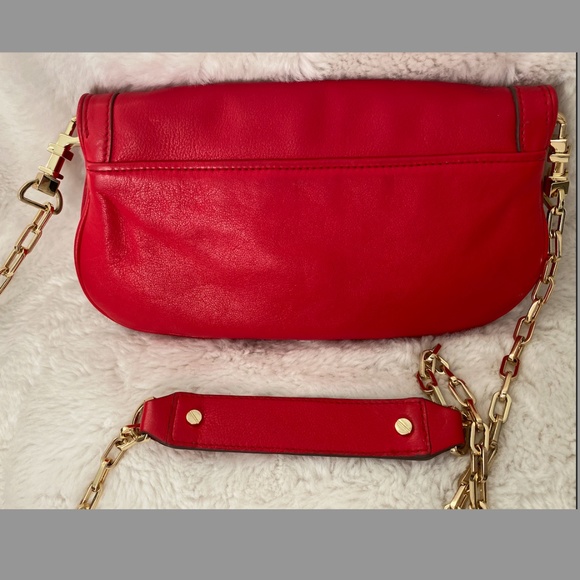 TORY BURCH Leather Crossbody Bag Purse in Bright Red - Picture 2 of 3